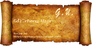 Görheny Uzor névjegykártya